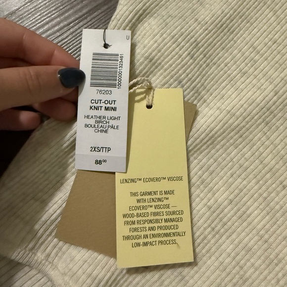 SALE CREAM Artizia Wilfred Free Cut-Out Knit Mini Dress - Picture 9 of 12